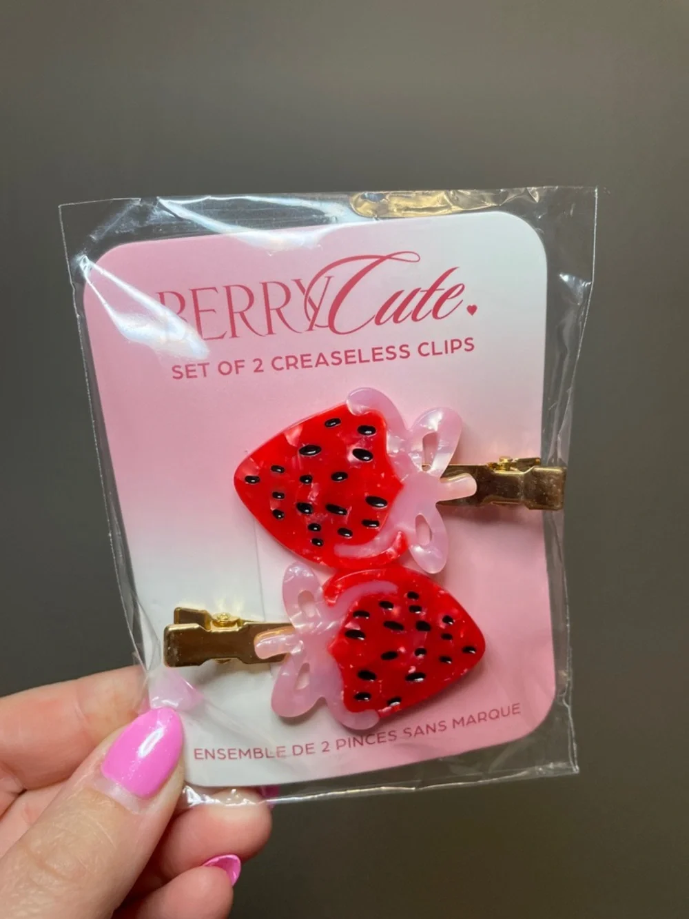 Anthropologie Berry Cute Crease Free Clips NWT
